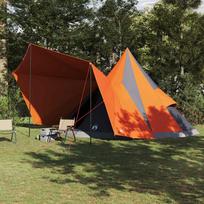 Tipi palapinė Pilka ir oranžinė 510 x 690 x 330 cm tafta