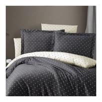 Premium satino patalynės komplektas Point Anthracite, 6 dalių, 200 × 220 cm