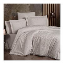 Premium satino patalynės komplektas Megan Beige, 6 dalių, 200 × 220 cm