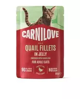 Carnilove Quail konservai katėms su putpelių mėsa drebučiuose, 85 g : Pakuotė - 24 x 85 g