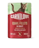 Carnilove Quail Sterilised konservai katėms su putpelių mėsa padaže, 85 g : Pakuotė - 24 x 85 g
