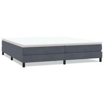 vidaXL Box Spring Lova be čiužinio Tamsiai pilka 200x220 cm aksomas