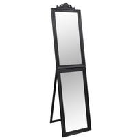 vidaXL Laisvai pastatomas veidrodis, juodos spalvos, 40x180cm