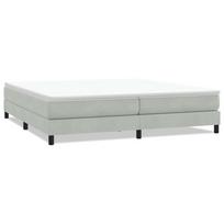 vidaXL Box Spring Lova be čiužinio Šviesiai pilka 200x220 cm aksomas