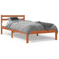 vidaXL Lovos rėmas Vaško ruda 90 x 190 cm Solid pine wood, Plywood