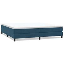 vidaXL Box Spring Lova be čiužinio Tamsiai mėlyna 200x220 cm aksomas