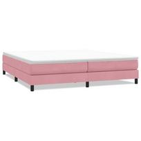 vidaXL Box Spring Lova be čiužinio Rožinė 200x220 cm aksomas