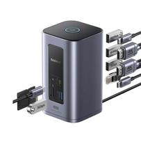 Jungčių stotelė / adapteris 1in12 USB C kištukas – 2xHDMI RJ45 SD/TF USB3 NU1 Air Spacemate BASEUS