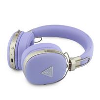 Guess PU Grained Triangle Gold Metal Logo ENC belaidės ausinės violetinės spalvos