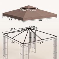 Pavėsinės pakaitinis stogas, dviejų lygių, kavos spalvos, 3 x 3 m