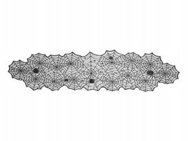 Dekoratyvinis stalo takelis su juodu voratinkliu, 185x45cm, 185x45 cm