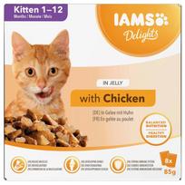 IAMS DELIGHTS Kitten in Jelly box – šlapias pašaras katei – 8x85g
