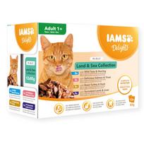 IAMS DELIGHTS Land & Sea Collection in Jelly box – šlapias pašaras katei – 12x85g