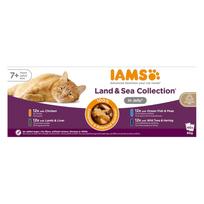 IAMS Senior Meat & Fish Mix in Jelly box – šlapias pašaras katei – 48x85g