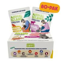 ANIMAL ISLAND Everyday Fillets Poultry with liver and Veal Box – šlapias kačių maistas – 80x85g