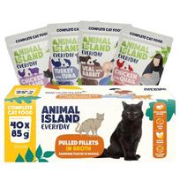 ANIMAL ISLAND Everyday Fillets in broth Box – šlapias kačių maistas – 40x85g