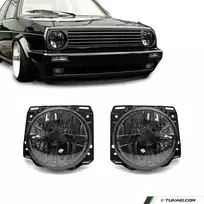 Priekinių žibintų su kryžiais komplektas skirtas VW Golf MK2 (84-91), tamsinti