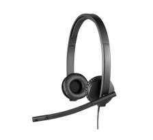 Logitech H570e Mono MS Teams Laidinės ausinės USB-A, Juoda