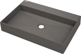 Vonios kambario kriauklė Deante CORREO granitinė ant paviršiaus ANTRACITINĖ METALINĖ 600x400mm