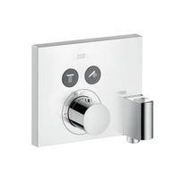 Vonios / dušo maišytuvas Axor ShowerSelect Square potinkinis su termostatu, FixFit bloku ir laikikliu, chromas, 36712000
