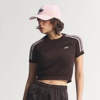 adidas Knitted Crochet Cali Tee W "Aurora Coffee" - Dydis S (KC6480 Marškinėliai)