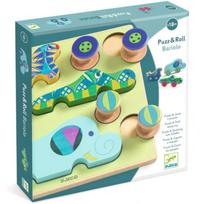 DJECO Puzzle & Push Along Toy Animal Toy Cars rūšiavimo žaidimas – veiklos rinkinys 18m+ 12 vnt.