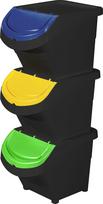 Kosz na śmieci Pilot Zestaw pojemników na odpady 3 gab. Eco* Solution Set 3 26L 31x43 5x92cm Black-niebieski/żółty/Green 8000303316817 | 8000303316817 | 8000303316817