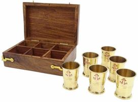 Deco Gifts Metalinės stiklinės degtinei - 6 stiklinių rinkinys - RCW