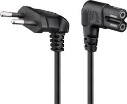 Goobay type C, CEE 7/16 - C7 power cable with angle connectors, 2 m (97350)