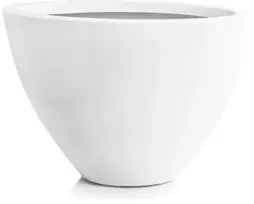 POLNIX Stiklo pluošto vazonas FIBERGLASS, ovalus, baltas, 55x28 x 35(A) cm