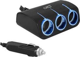 Lamex LTC LTC Adapteris CAR FIRE LED 3 gniazda + kabelis, 120W, juoda.