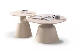 ZURICH set of 2 c.tables travertine / cashmere