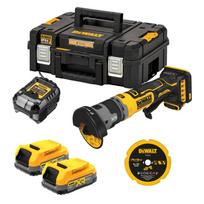 DCG430E2T-QW DEWALT 76 mm 18V DCG430E2T 2x1,7Ah BL TSTAK kampinis šlifuoklis
