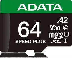 Adata Micro SD Speed Plus 64GB UHS1 U3 V30 A2 atminties kortelė 160/140MB/s