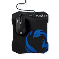Nedis GMMP100BK Wired Gaming Mouse and Mouse Pad Set 1600DPI / 1,5m
