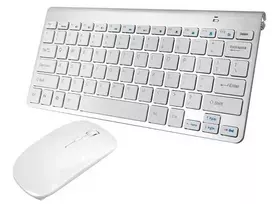 Lamex Keyboard + Optical Mouse Mini Set / Aluminium / White