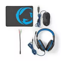Nedis GCK31100BK 3-in-1 Gaming Combo Set (Headphones, Mouse and Mouse Pad) / black/blue