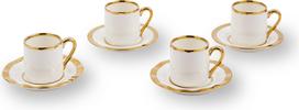 Polspotten Espresso puodeliai su lėkštutėmis Golden Finds 110 ml, 4 vnt.