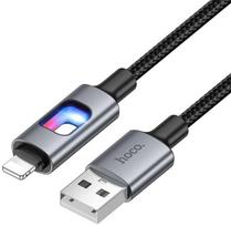 LED laidas USB A į Lightning Hoco 2,4A 1,2 m U144 juodas