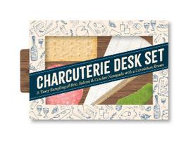 Charcuterie Desk Set: A Tasty Sampling of Brie, Salami & Cracker Notepads with a Cornichon Eraser