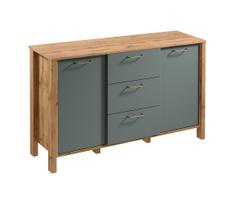 Komoda MENTA 138x81x40 cm ąžuolas Wotan/žalia