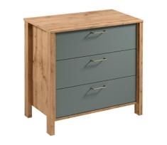 Komoda MENTA 90x81x47 cm ąžuolas wotan/žalia