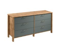 Komoda MENTA 170x81x47 cm ąžuolas wotan/žalia