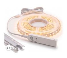 Komplektas 1x LED juosta su jutikliu FLEX LED/3,6W/4xAA 2 m + 2x įleidžiamas profilis 1 m