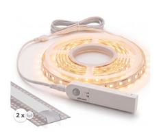 Rinkinys: 1x LED juosta su jutikliu FLEX LED/3,6W/4xAA, 2 m + 2x įleidžiamasis profilis po 1 m