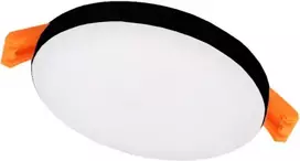 Tope Lighting Įmontuojama apvali juoda LED panelė su susiaurėjančiais kraštais "RUBI" 8W-3000K