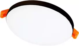 Tope Lighting Įmontuojama apvali juoda LED panelė su susiaurėjančiais kraštais "RUBI" 10W-3000K