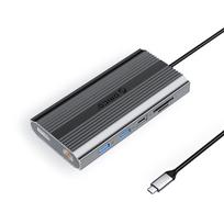 12-in-1 Usb-c – Usb-a – Usb-c – Hdmi – Displayport – Rj45 – Sd – Pd 100 W – 4k – 1000Mbps – Pilkos Spalvos