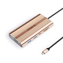 12-in-1 Usb-c – Usb-a – Usb-c – Hdmi – Displayport – Rj45 – Sd – Pd 100 W – 4k – 1000Mbps – Rožinis Auksas