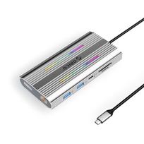 Hub 12-in-1 Usb-c – Usb-a, Usb-c, Hdmi, Displayport, Rj45, Sd/microsd, 4k, Pd 100 W, Rgb – Sidabrinis